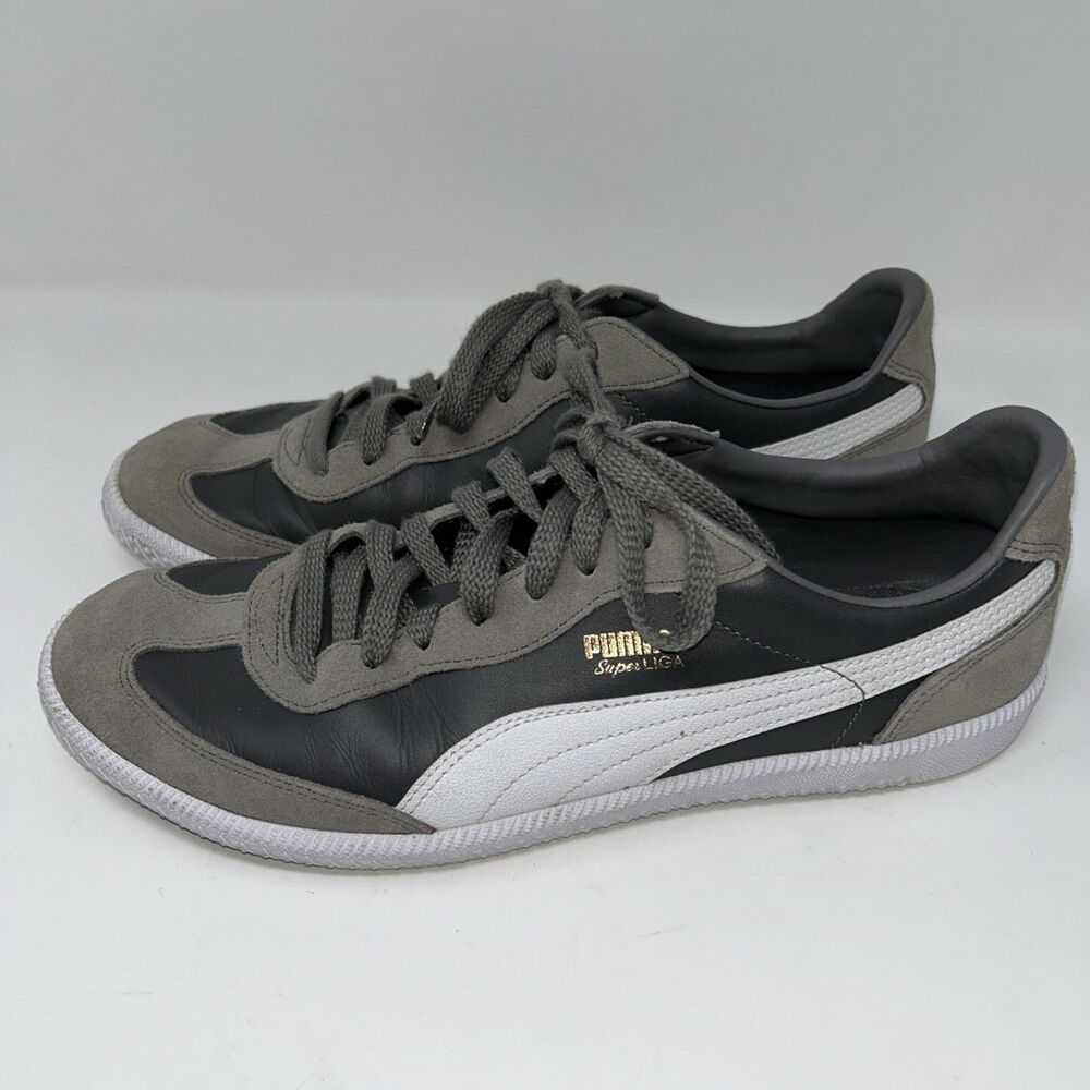 Puma Mens Super Liga 356999-13 Grey Suede Trail Running Shoes Sneakers Size 11